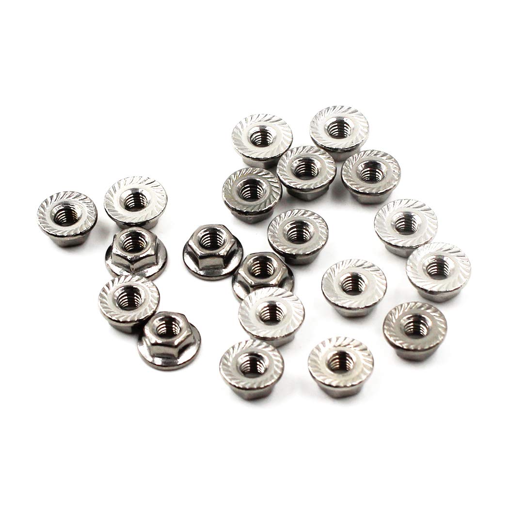 Seeraphee M4 304 Stainless Steel Metric Flange Nuts 4Mm Hex Nut-50 Pack