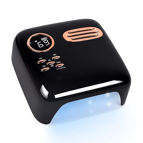 Lámpara de uñas LED UV, luz LED inalámbrica de 72 W para uñas de gel, lámpara LED de secado de uñas de gel de 15600 mAh con 4 modos de temporizador