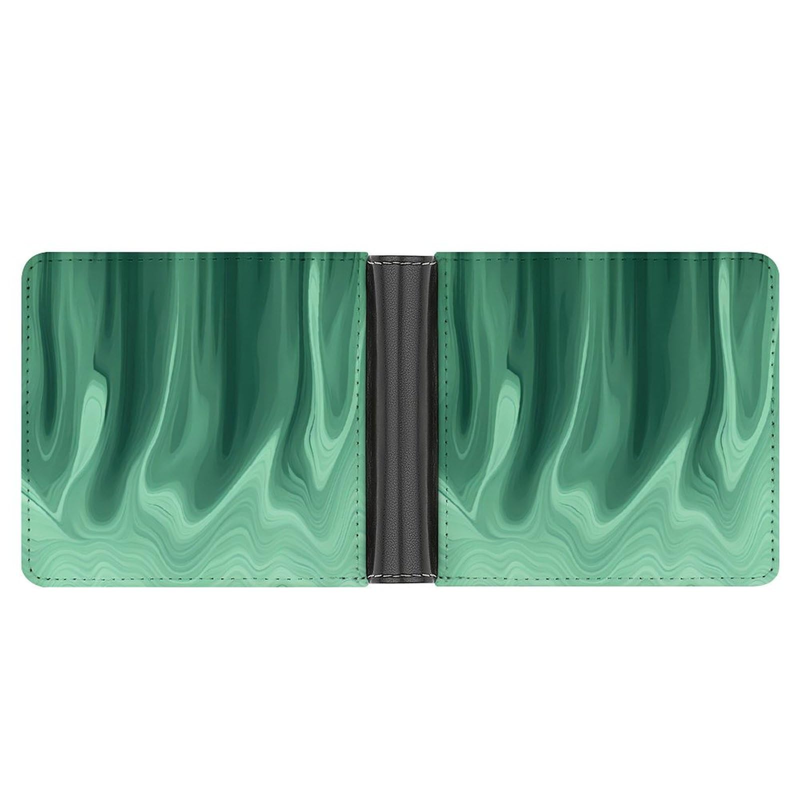 Green Abstract Background Funny Billfold Wallet Credit Card Holder Slim Passcase Pouch Purse for Men Women