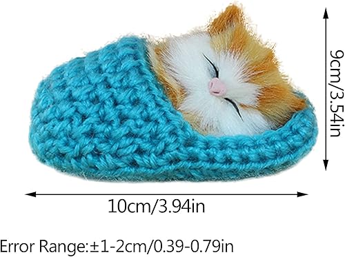 Miniatura 4 de QAQuu Lindas pantuflas de gato durmiendo simulación de peluche decoración de juguete de animales para niños muñecas de regalo y juguetes de peluche