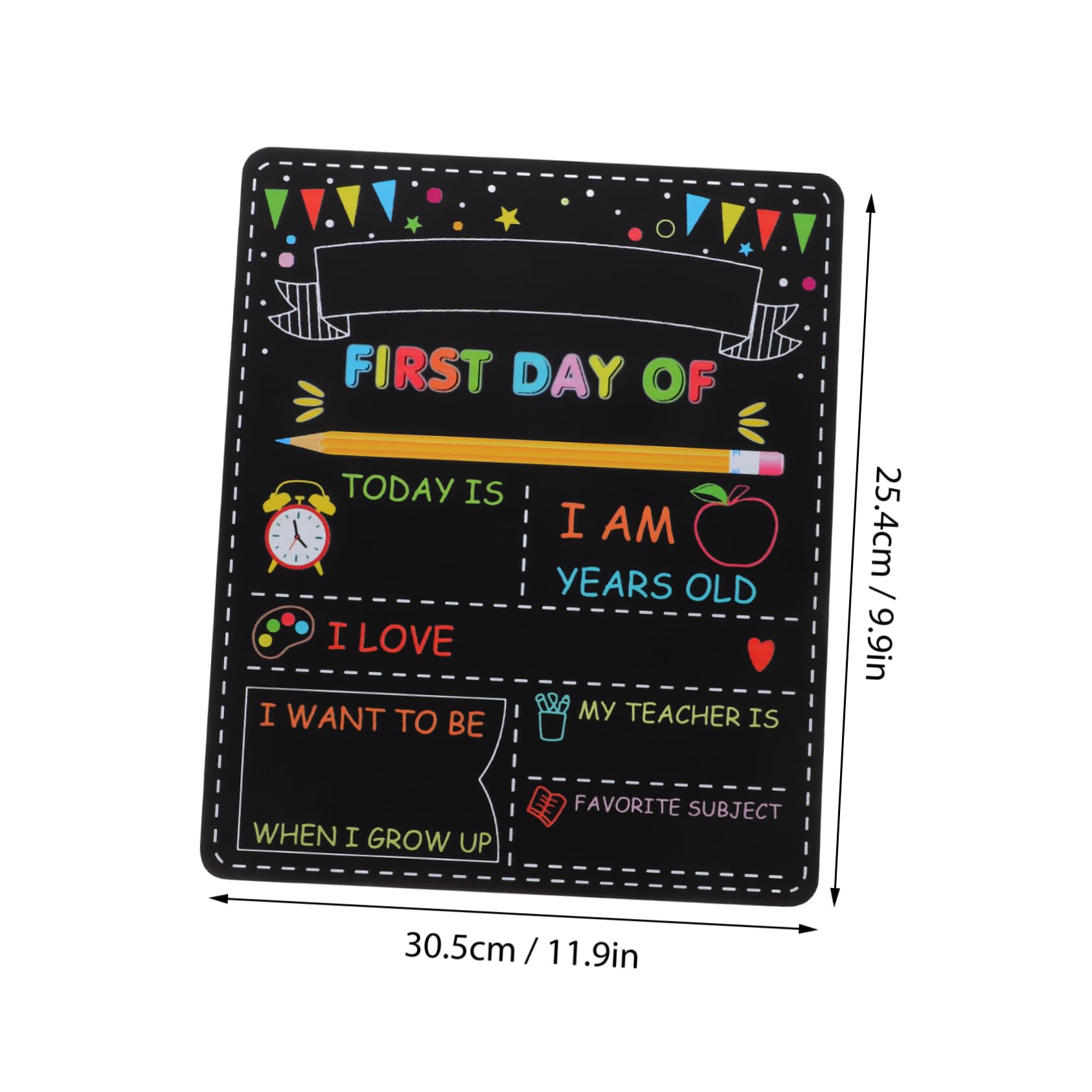 DOITOOL 5 Piezas Pizarra Escolar de Madera Doble Cara Reutilizable para Primer Día de Preescolar Infantil y º de Primaria Decoración Escolar Resistente y Ligera