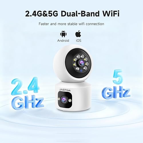 Miniatura 3 de Cámara de seguridad interior para mascotas para perros y gatos, monitor de bebé con inclinación panorámica de 360°, cámara WiFi de doble lente