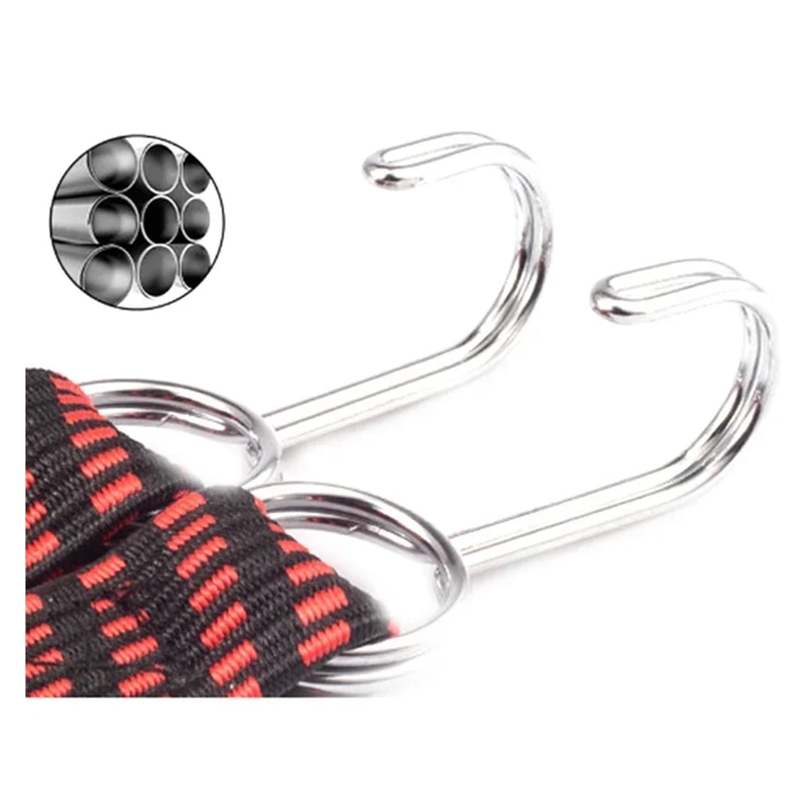 Zurrgurt, 1M Haken-Bune-Seil, verstellbar, strapazierfähig, for päck, Spanngurte, flaches, elastisches Gummi-Stretch-Seil for Motorräder, gute Zähigkeit für Auto, Fahrradträger & Motorrad(Red 1M)