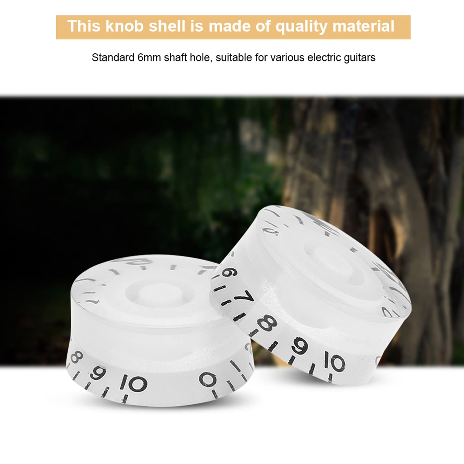 Guitarowa prędkość time Kontrola objętościowa wymiana x 4 dla gitar elektrycznych Les Paul czarny biały złoto akrylowy na gitarze elektryczne LP (White Knob Black Lettering)