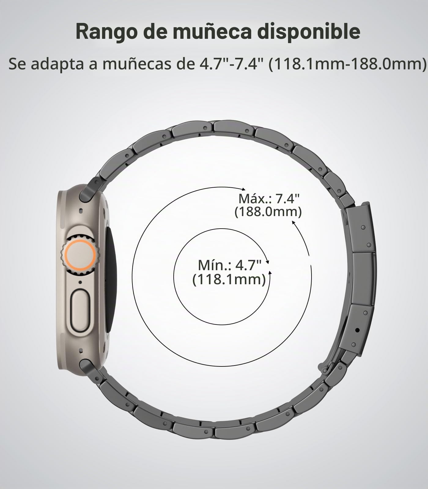 MoKo Correa de Titanio Compatible con Apple Watch Ultra 3/2/1 49mm 46mm 45mm 44mm 42mm para Hombre, Correa de Metal con Cierre de Doble Pulsador para iWatch SE3/SE2/SE Series 11 10 9 8 7 6 5 4 3 2 1