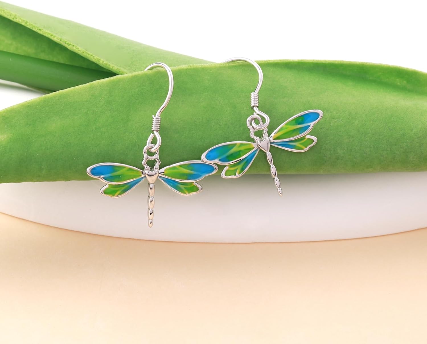 Dragonfly Dangle Earrings for Women - 925 Sterling Silver Animal Insect Dragonfly Dangling Drop Hook Earrings for Christmas Birthday Jewelry Gifts - Image 3