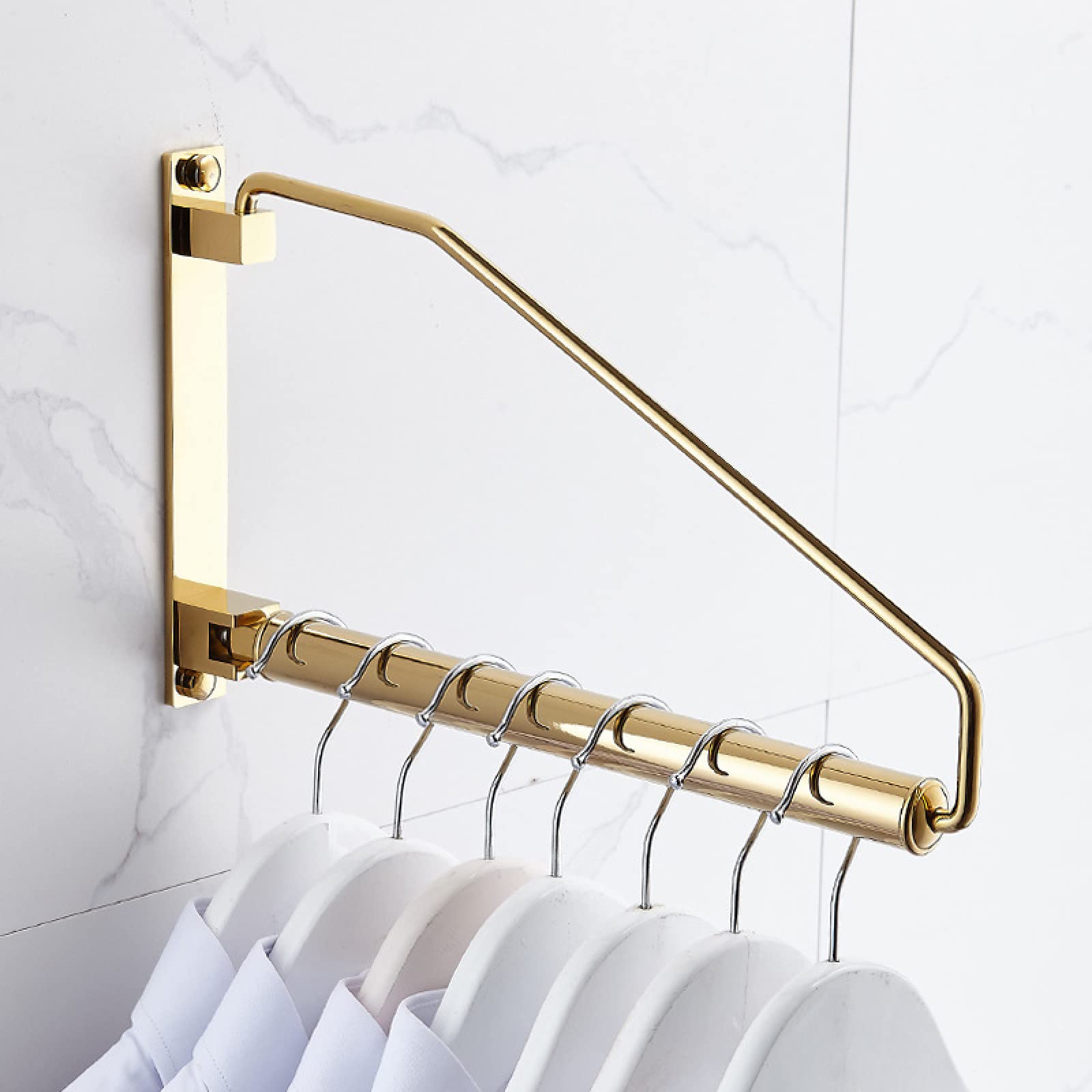 FGXHHS Nordic Full Copper Towel Rack Gold Minimalist Bathroom Bath Shelf Hardware Pendant Set, Drying for Clothing