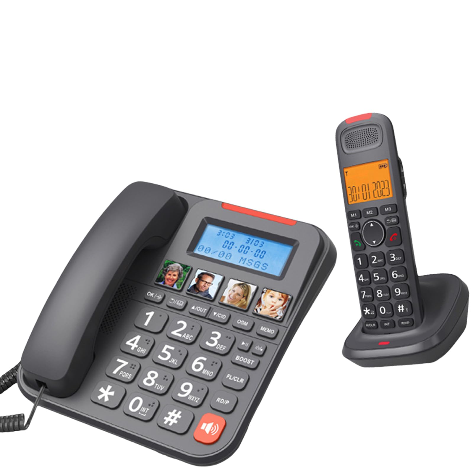 Suoneria regolabile e volumi telefono con filo con 1 chiave aumenta la funzione per accessori telefonici di casa e ufficio