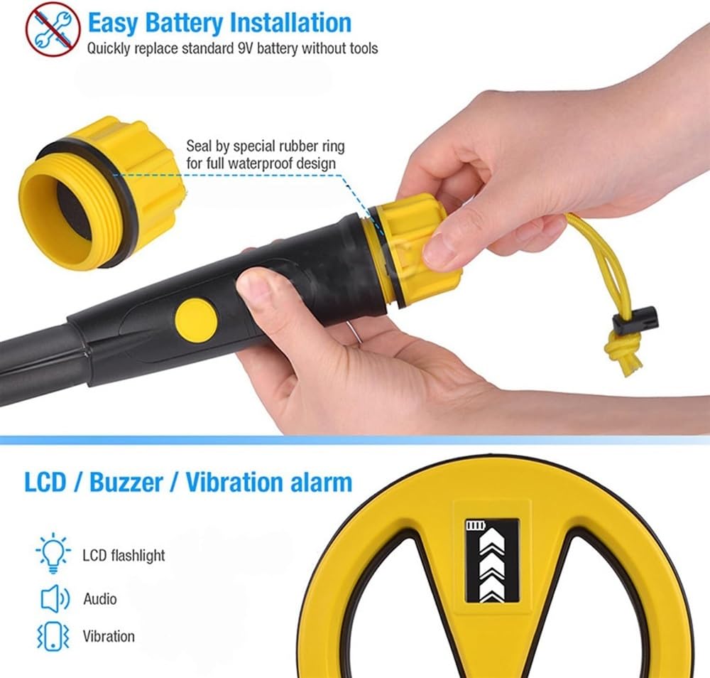 Pinpointer Détecteur de Métaux, Mini Sonde Portable avec Indicateur LED, Induction Impulsionnelle pour Chasse au Trésor, Convient pour Adultes et Enfants