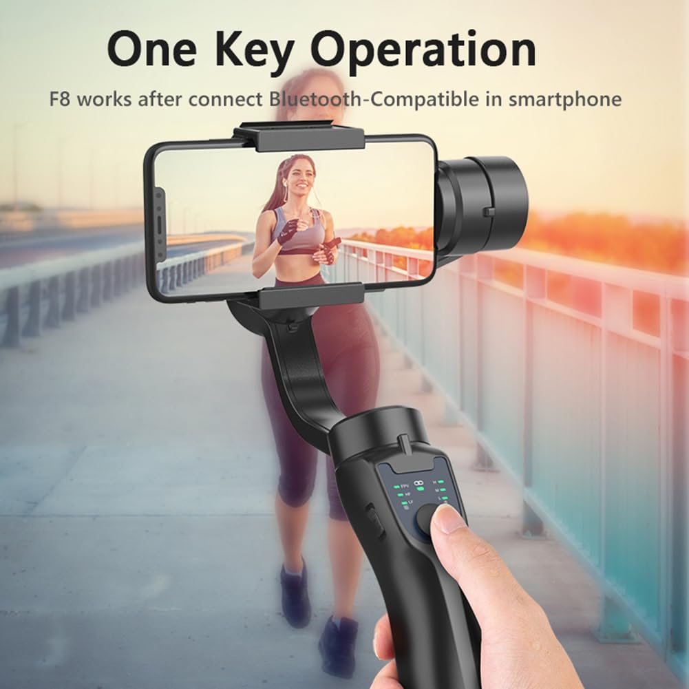 F8 Handheld 3- Gimbal Stabilizzatore Telefono Supporto Anti Shake Video Registrazione Stabilizzatore per Cellulare Smartphone Facile da installare