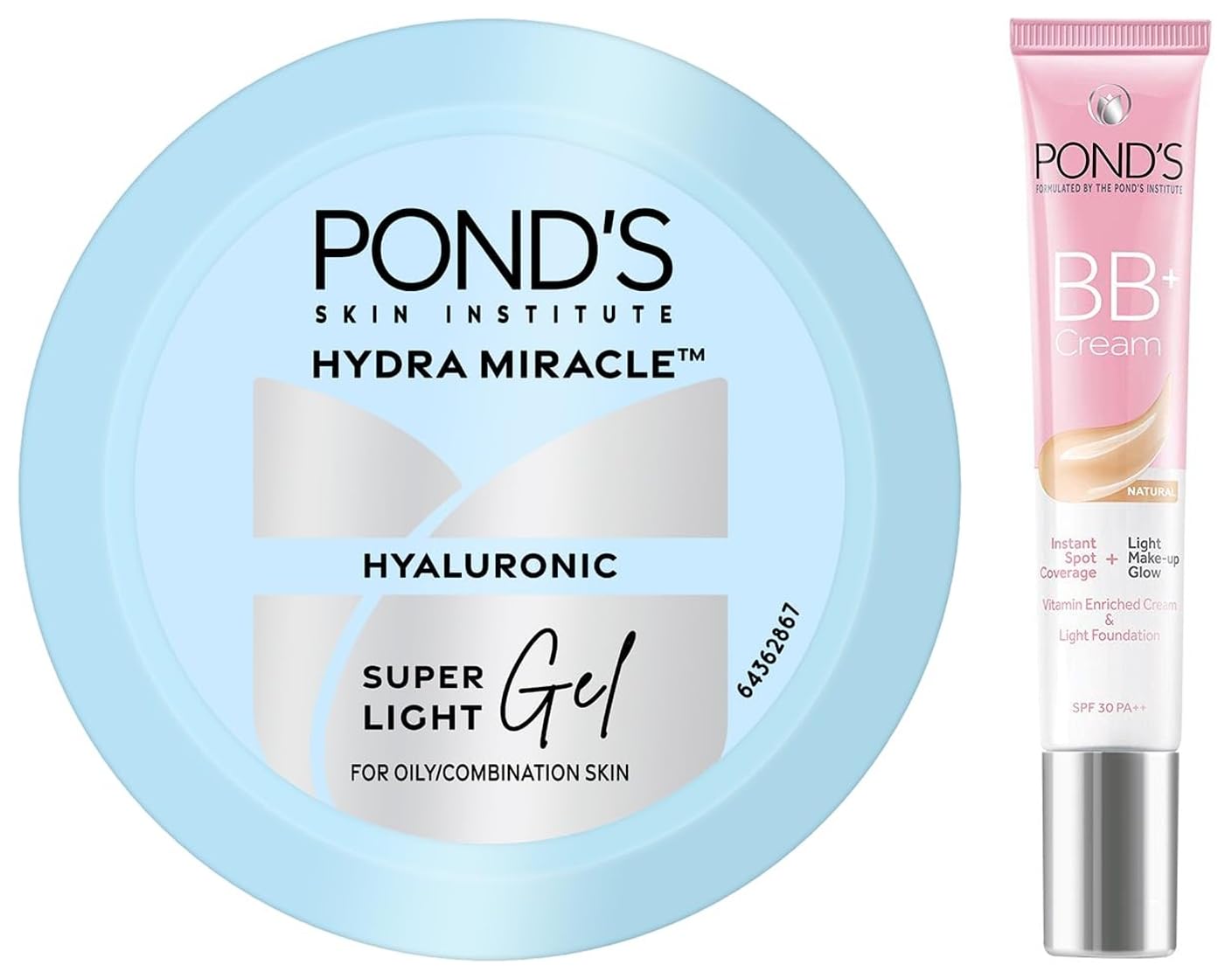 POND'S BB+ Cream, Instant Spot Coverage + Light Make-up Glow, Natural 18g,POND'S Super Light Gel Oil Free Face Moisturizer 50 g | With Hyaluronic Acid & Vitamin E for Fresh-image-26