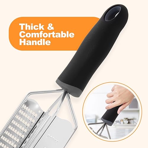 Miniatura 5 de Rallador de queso 3 en 1, rallador de limón, rallador de queso de acero inoxidable de mano, rallador de manivela de mano, utensilios de cocina