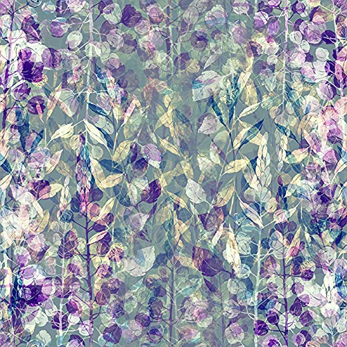 Mural auto-adhésif feuilles violettes pour transformer une chambre sans colle - 3