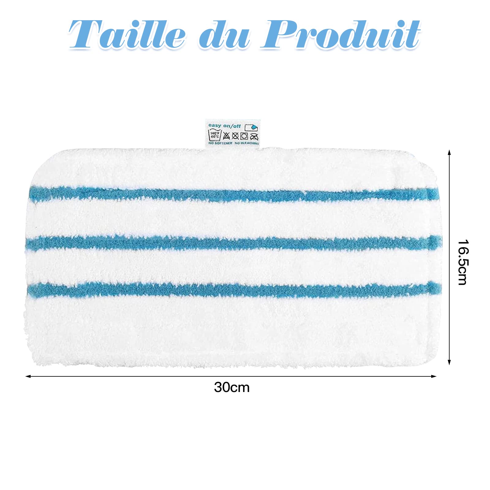 4 Lingettes pour Black et Decker Balais Vapeur FSMP20 Remplacement pour Steam Mop FSM1630 Accessoires pour Black et Decker Nettoyeur Vapeur Alternative à FSM1616 FSMH13E5 FSM1321 FSM1605