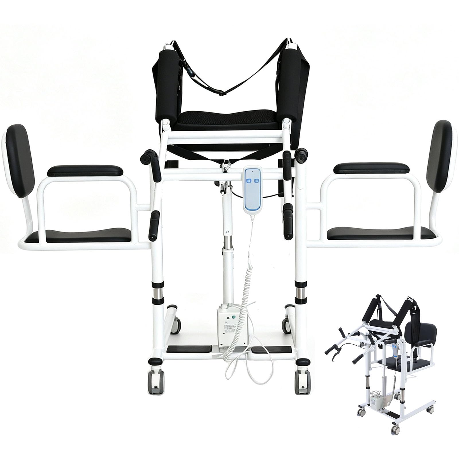 Silla Eléctrica De Transferencia para Pacientes, Apertura De 180°, con Control Remoto, para Personas Mayores Y Discapacitadas, Altura Regulable, 200 Kg