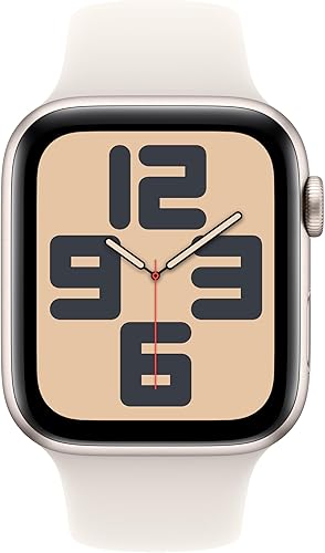 Miniatura 2 de Apple Reloj SE (2. generación) GPS 1.732 in Smartwatch con caja de aluminio Starlight con correa deportiva Starlight ML. Monitores de fitness y