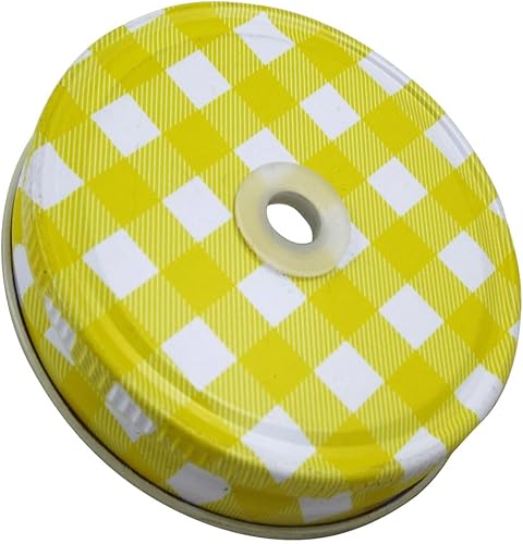 Miniatura 8 de Tapas para tarros Mason con pajitas, 6 piezas (tapas plateadas, pajitas a rayas rojas)