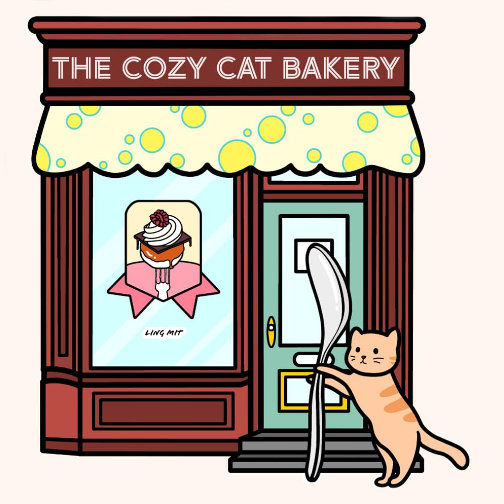 THE COZY CAT BAKERY: Bold, Easy and Simple Coloring Book for Adults and Teens | Cute Cats, Pastries and Relaxing Moments