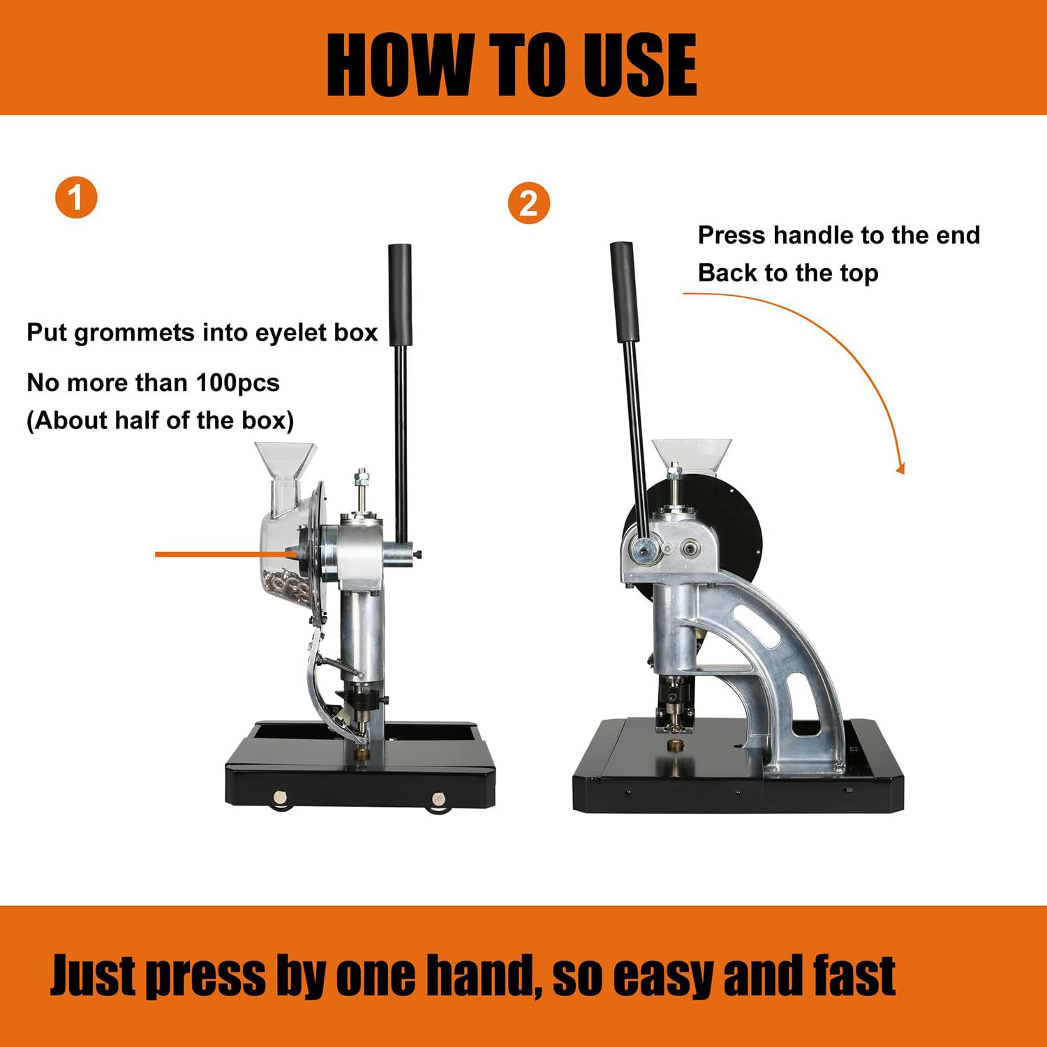Máquina de ojales, prensa manual semiautomática con ruedas móviles, herramienta de perforación y ajuste de ojales para carteles, carteles, pancartas (compatible con 6/10/12 mm)