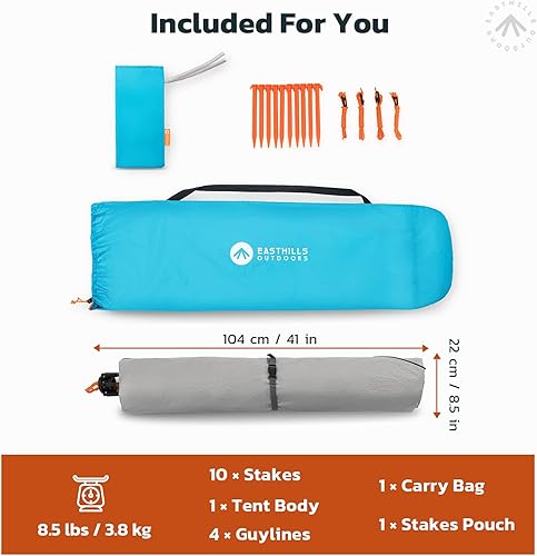 Miniatura 6 de Easthills Outdoors Instant Shader Dark Shelter XL - Tienda de campaña de playa de 99 pulgadas de ancho para 4-6 personas, refugio solar UPF 50+ con