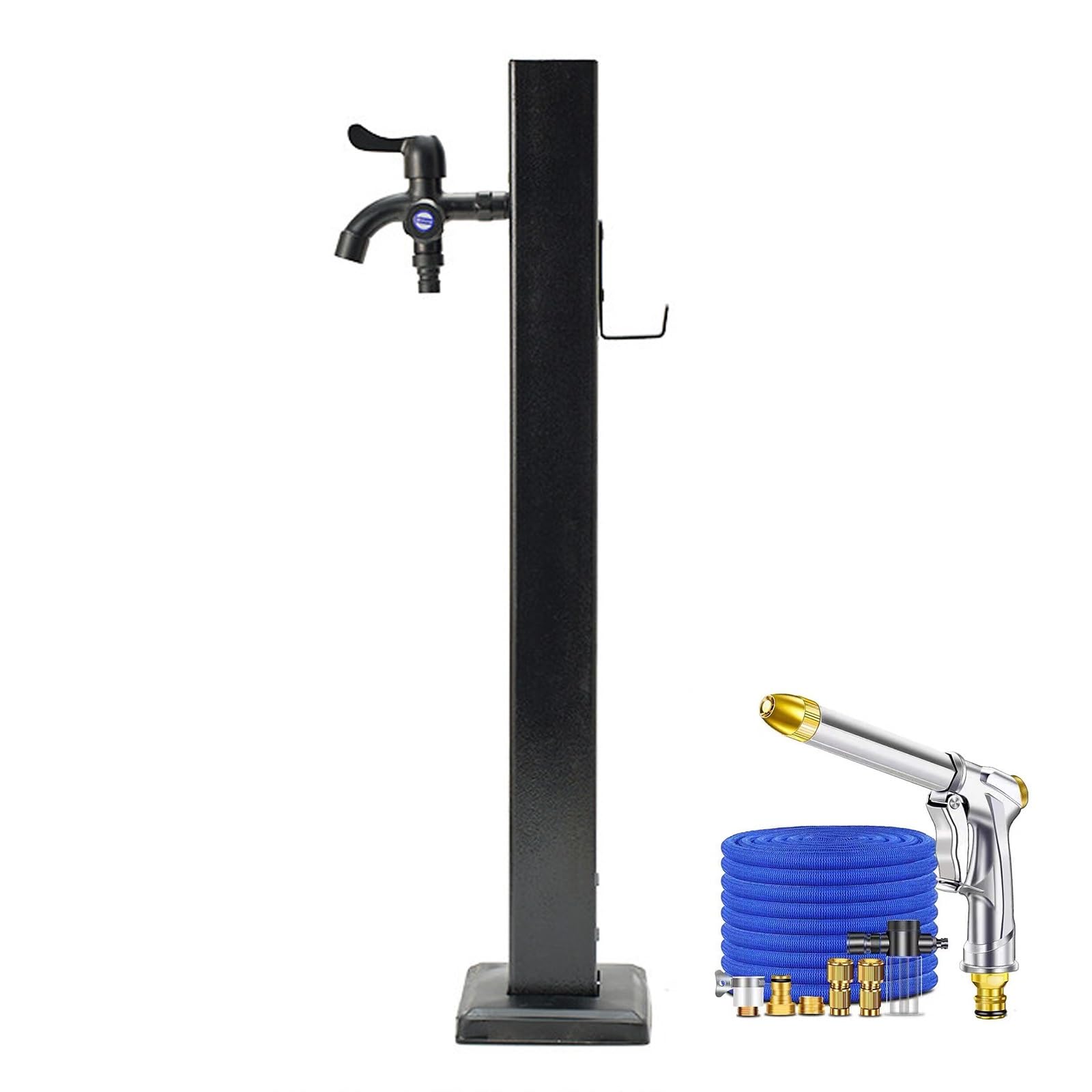 Outdoor Freeze Proof 304 Stainless Steel Vertical Garden Water Column, Yard Hydrant with Double Spout Faucet, Suitable for Irrigation