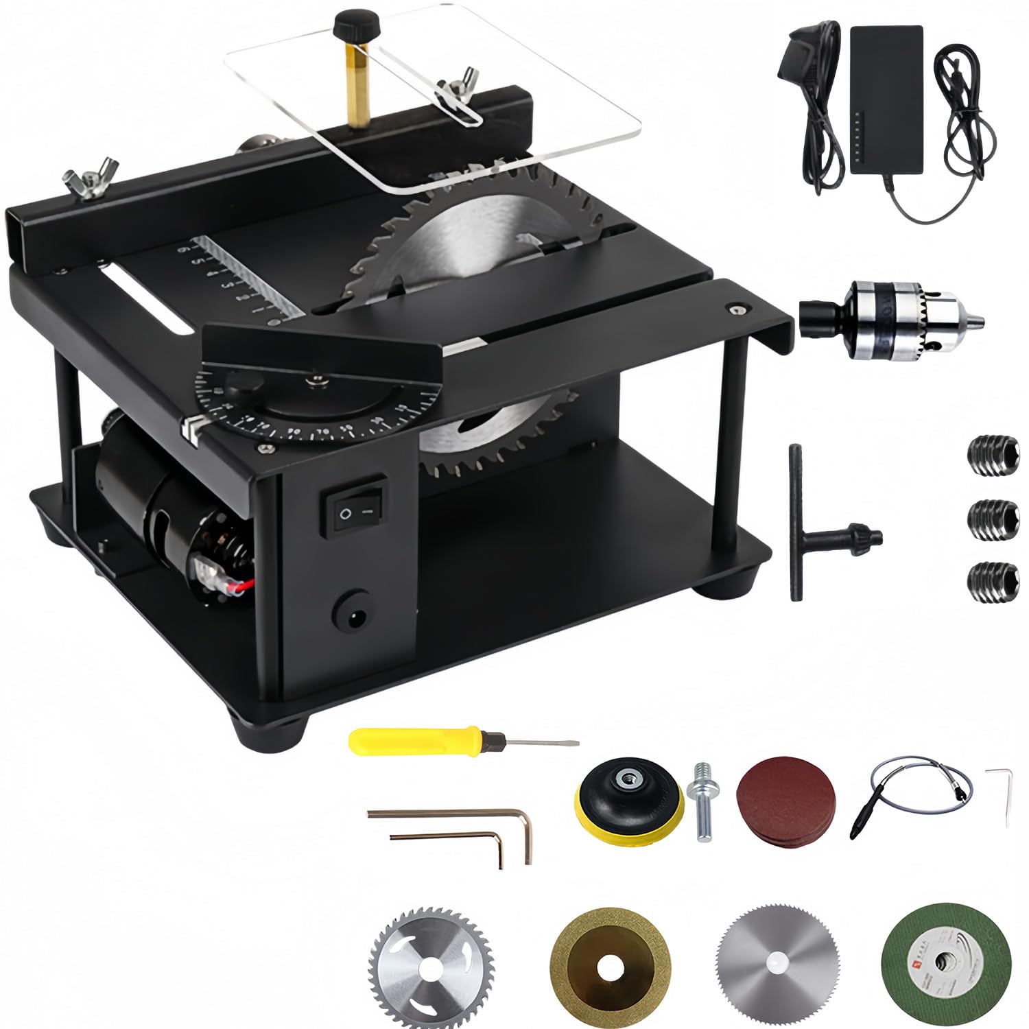 FHRKA Portable Table Saw, Handmade Sanding Cutting Machine with 35mm Cutting Depth and 0-90° Adjustable Angle Cutting, for Hardwood