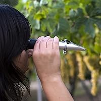 Vista 3 de Refractómetro de mosto de cerveza para cerveza casera, gravedad específica de doble escala 1.000-1.130 y Brix 0 ~ 32%, hidrómetro de refractómetro