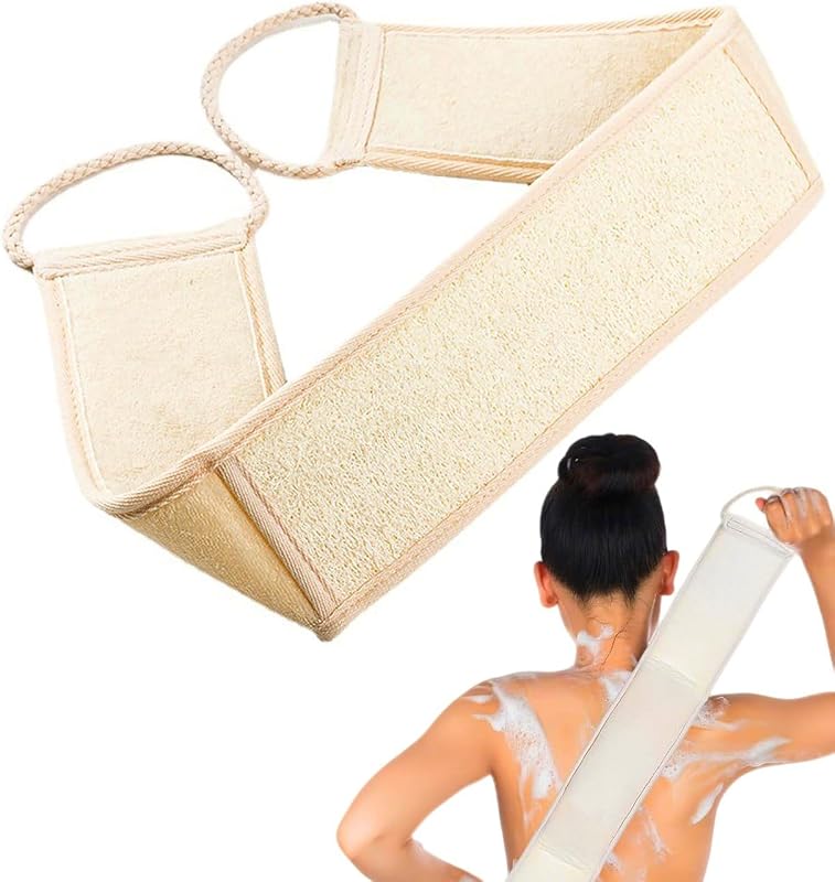 Bucha para Costas haikuluo de Fibra de Lufa Natural com Alças de Algodão, 69,85 cm, Pacote com 1