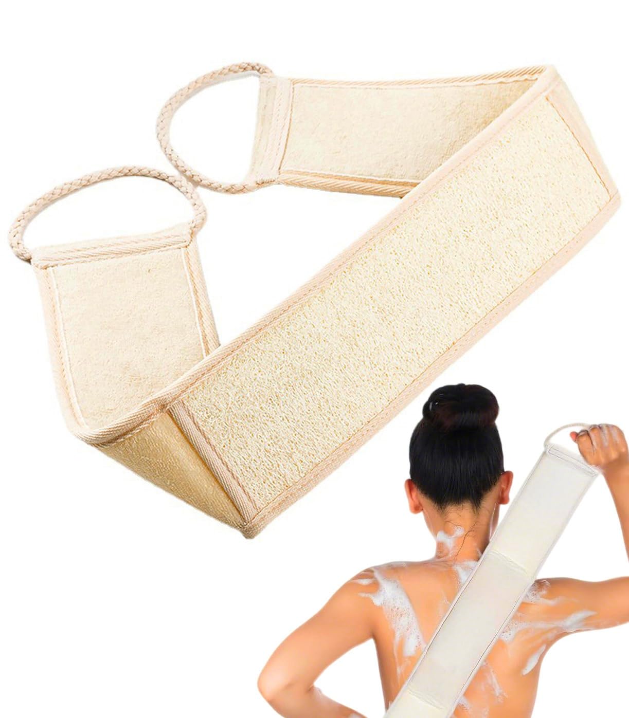 Natural Loofah Back Scrubber, 27.5" Length, 1 Pack