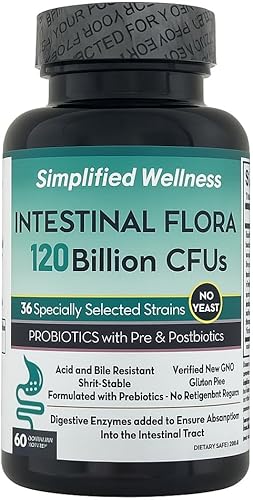 Miniatura 2 de Probiótico de flora intestinal 6 meses Suministro 120 mil millones de UFC 36 cepas seleccionadas y prebióticos apoyo digestivo sin gluten, sin OMG,