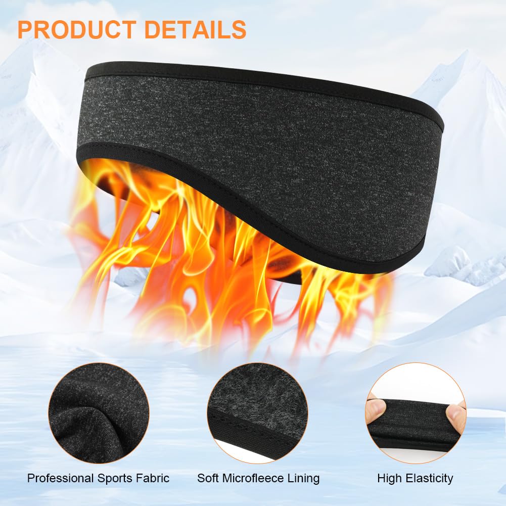 Flintronic Fascia Sportiva Invernale per Donna e Uomo, 2 Pezzi Fascia per Capelli Invernale, Fascia Paraorecchie In Pile, Fascia Capelli Invernale Sportiva per Corsa, Escursionismo, Ciclismo, Yoga