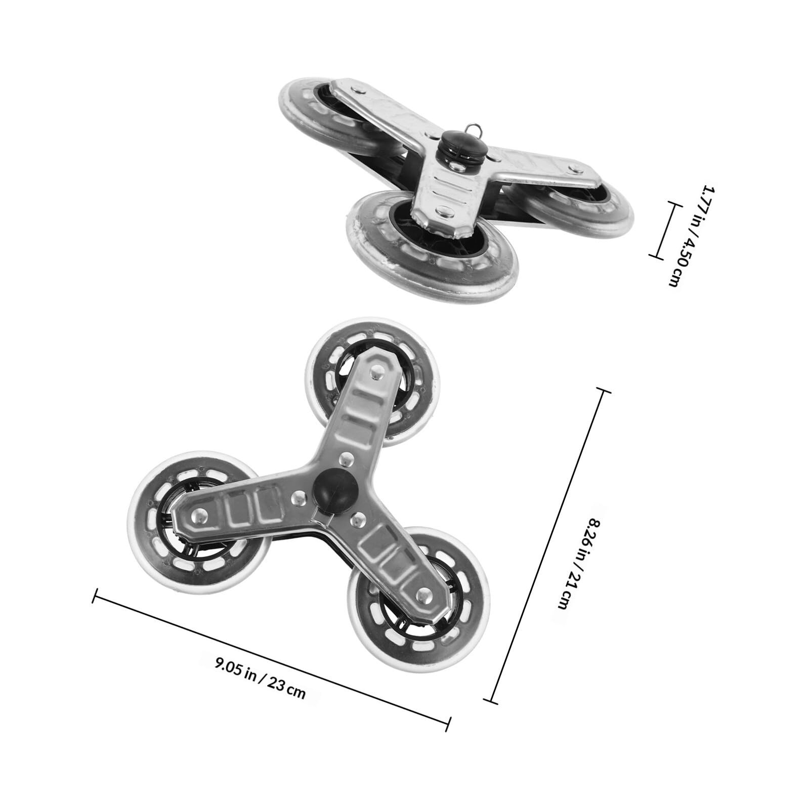 DECHOUS Ruote Triangolari Installazione Facile 2 Pezzi in Acciaio Inossidabile e Stabilità Migliorata per Carrelli della Spesa e Salire le Scale