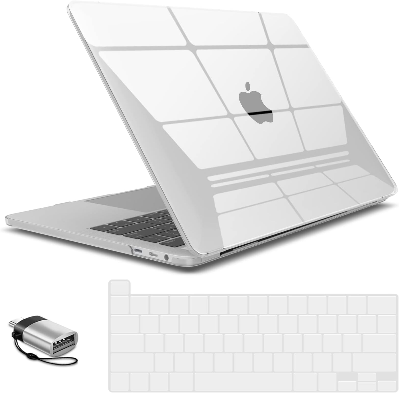 IBENZER Compatible with 2025 2024 M2 MacBook Pro 13 Inch Case 2025-2016 M1 A2338 A2289 A2251 A2159 A1989 A1706 A1708, Hard Shell Case&Keyboard Cover&Type C for Mac Pro 13,Crystal Clear,T13CYCL+1TC