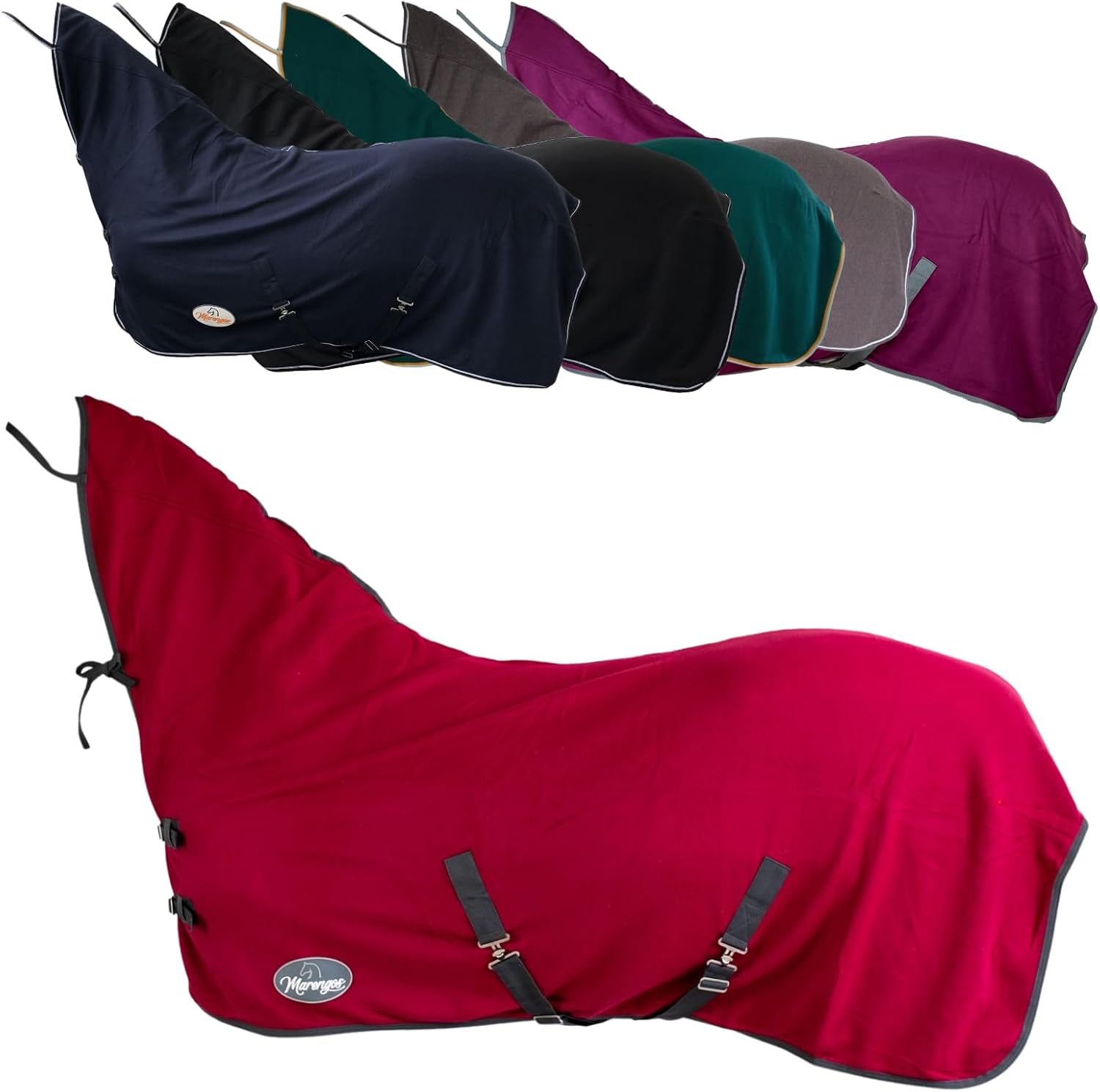 Marengos – Günstige Kühldecke mit Nackenteil | Pferdedecke mit Kreuzgurt, Metallverschluss, Schweifkordel | Atmungsaktive Fleecedecke | Pferd Outdoor-Decke | Pferdezubehör in Granatapfel | Marengos – Günstige Kühldecke mit Nackenteil | Pferdedecke mit Kreuzgurt, Metallverschluss, Schweifkordel | Atmungsaktive Fleecedecke | Pferd Outdoor-Decke | Pferdezubehör in Granatapfel |
