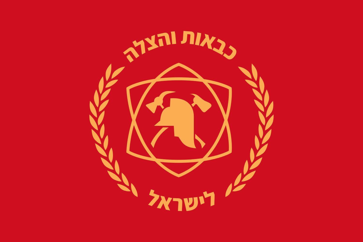 Drapeau FireDep of Israel large emblème officiel rouge pour collection