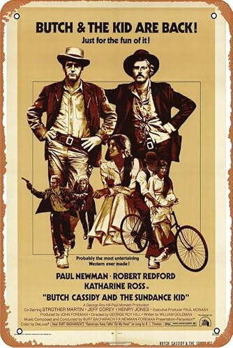 Butch Cassidy and the Sundance Kid (1969) Poster Home Wall Art Decoration Retro Metal Tin Sign 8x12 inch