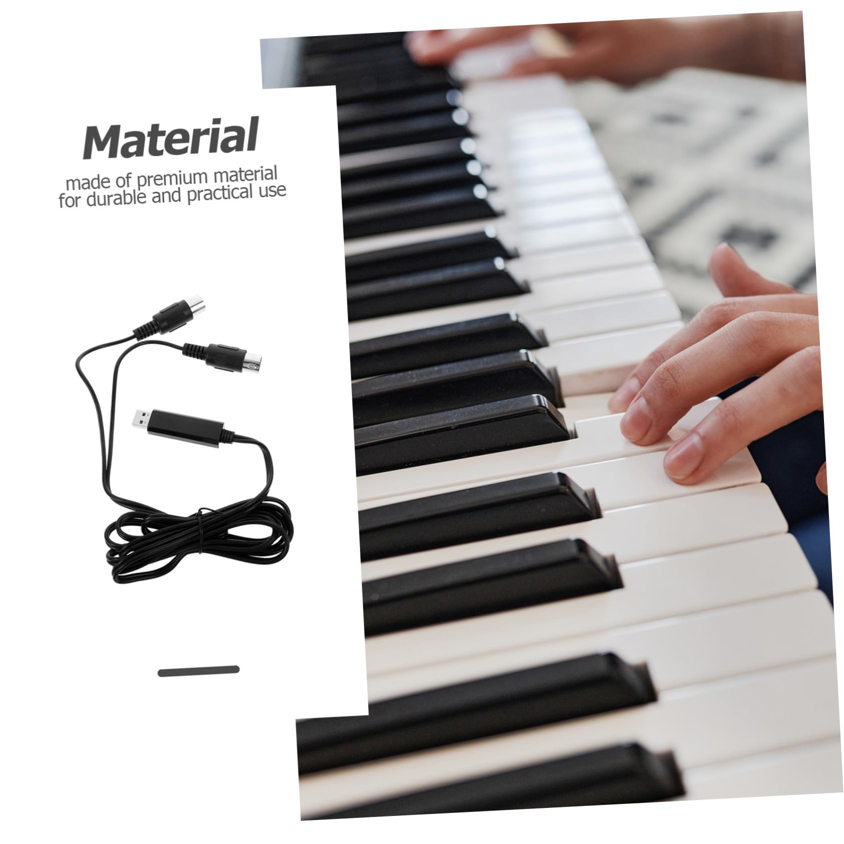 Toyvian 2pezzi Cavo Midi Usb Professionale Da Metri Per Tastiera Elettronica e Pc Adattatore Midi In-out Per Registrazione Musicale e Studio Di Produzione