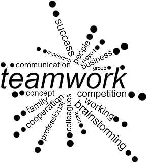 ANFRJJI Motivational teamwork Wall Decals Vinyl Inspirational words Stickers Together Everyone Achieves More Office Positive Sayings Wall Decals for Office Classroom Team Gym Home Bedroom Decor effect size 27