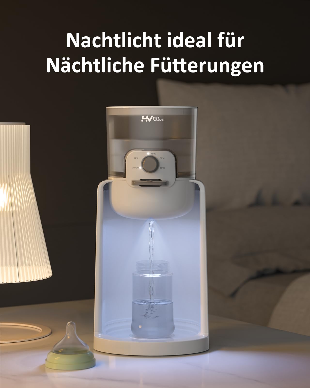 Scaldabiberon per neonati, scaldacollo istantaneo, distributore di acqua per la produzione istantanea di bottiglie di formula, 4 temperature 72H, termostato intelligente, dispenser di acqua calda