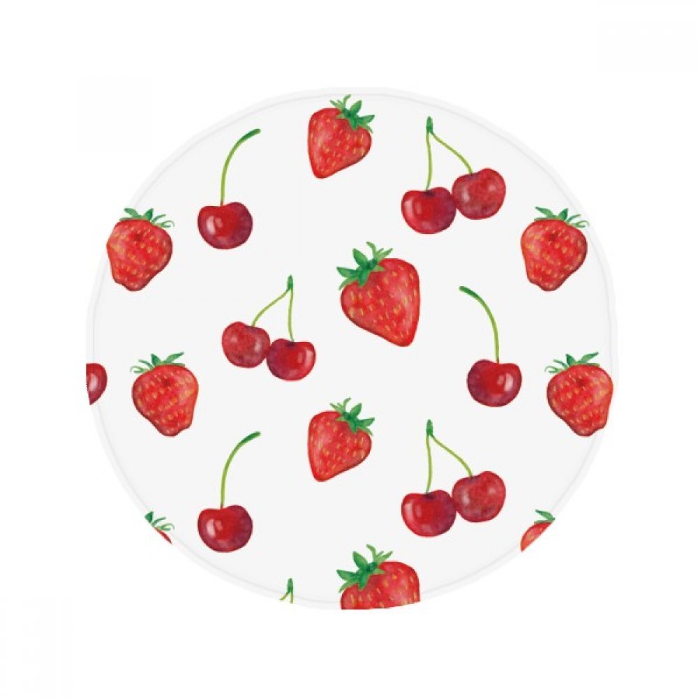 Tapis de pet rond fraise rouge anti-dérapant salle de bain 80cm