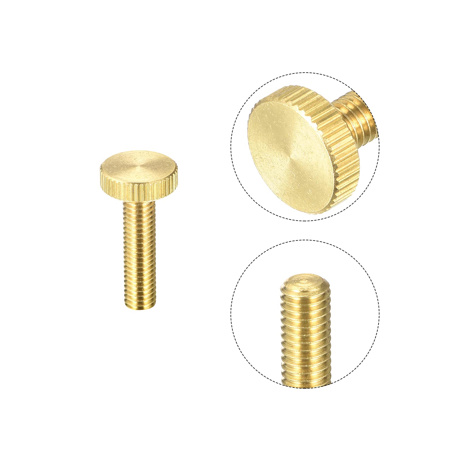 sourcing map 10Pcs Molette Pouce Vis, M4x6mm Laiton Épaule Boulons Boutons Poignée étagée Attaches pour PC, Électronique, Mécanique