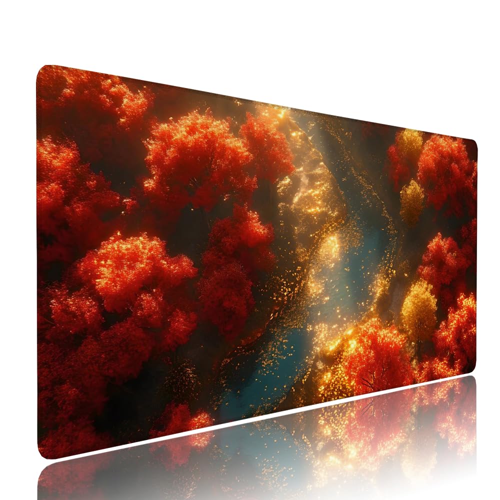 Podkładka pod mysz XXL kolor pomarańczowy pod ręką biurko akcesoria do gier klawiatura podkładka pod mysz krajobraz rozszerzony szeroka mata do gier 1400 x 600 x 3 mm wodoodporna antypoślizgowa gumowa