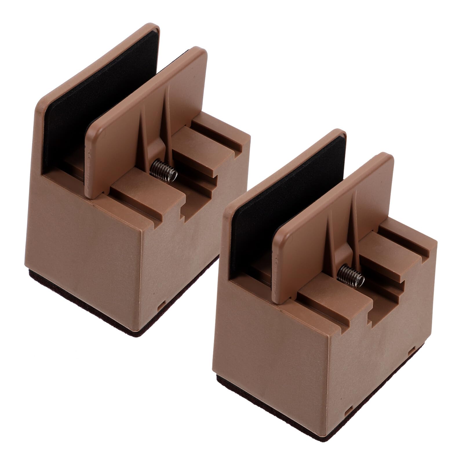 Rehausseurs de meubles réglables 5 cm marron pour lit et table basse | Lot de 2