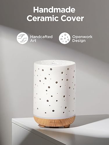 Miniatura 2 de InnoGear Difusor de aceite esencial, difusor de cerámica de 5.1 fl oz, difusor de aire ultrasónico, humidificador de niebla fría, difusor de