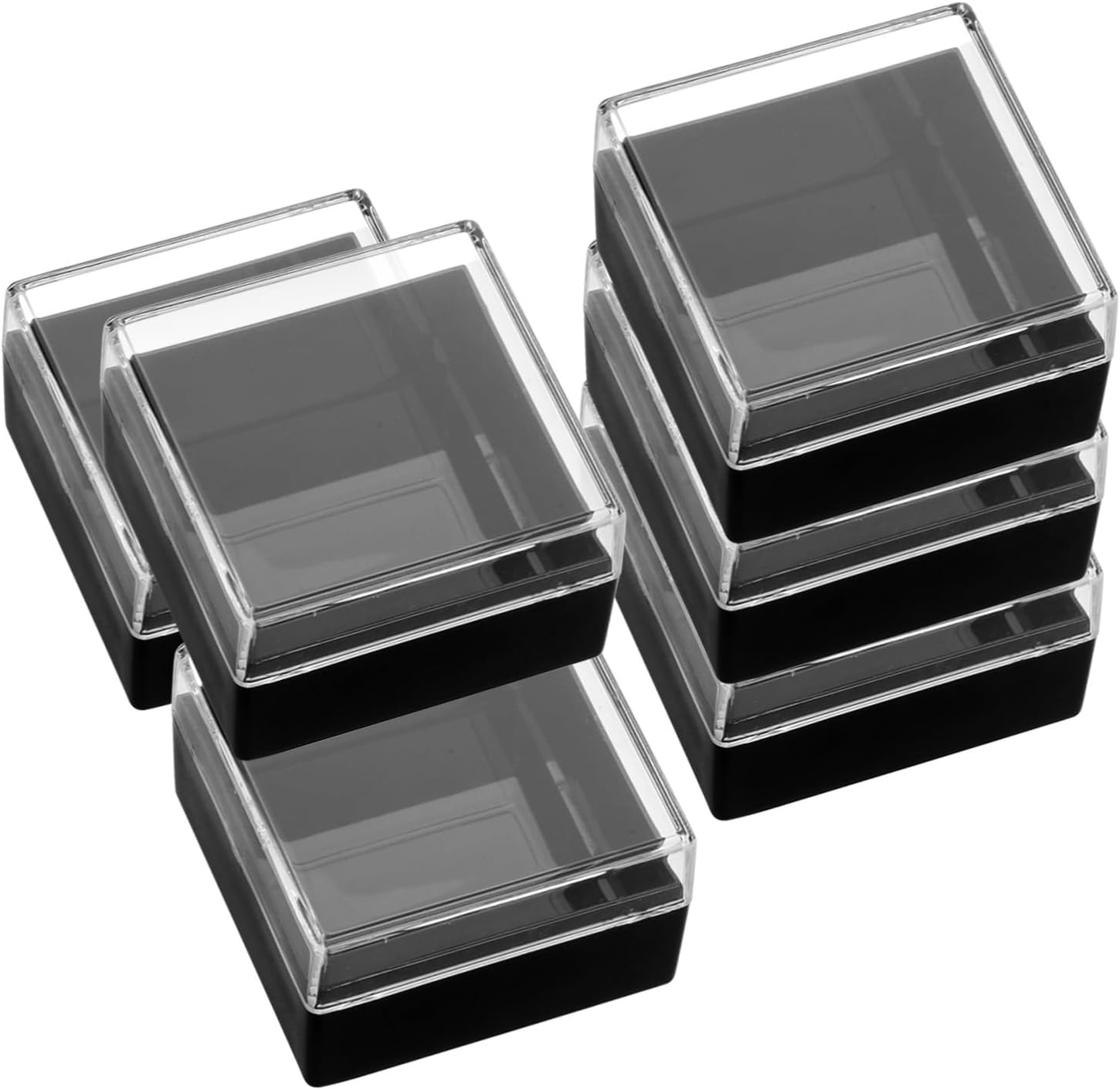 TEHAUX 18pcs Transparent Specimen Display Boxes for Mineral and Jewelry Storage Elegant Protective Containers Base for Collectibles and Desktop Showcase