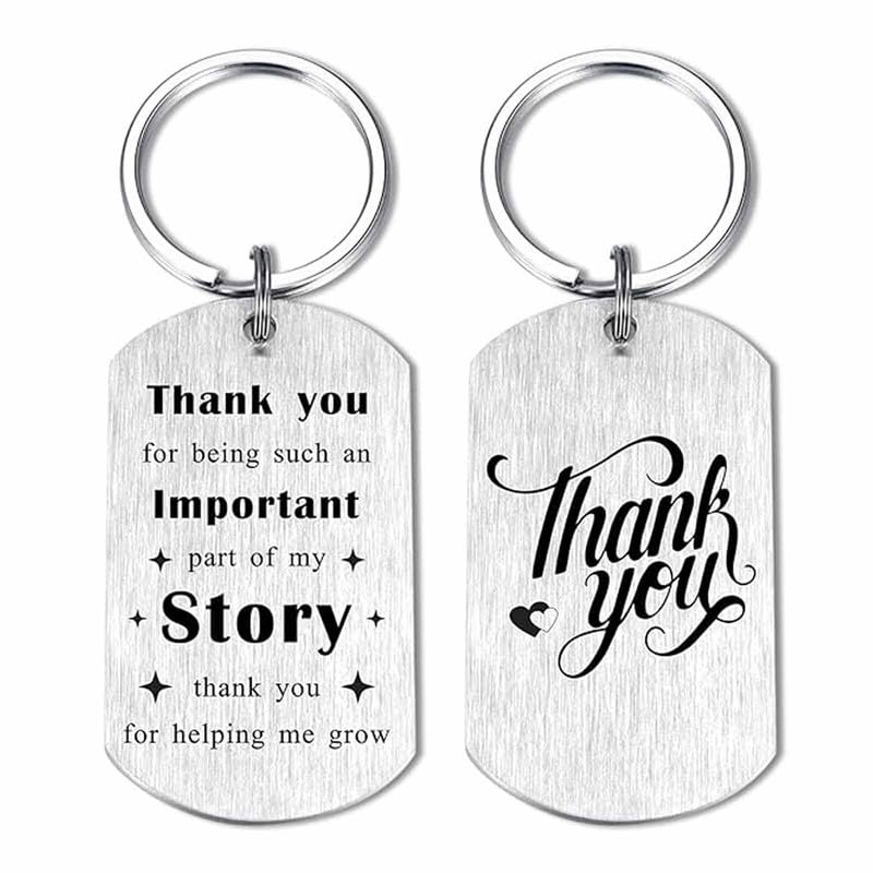 M Men Style Thank You for Beaing Such an Important Part My Story Silver Stainless Steel Keychain for Men and Women KeyS15