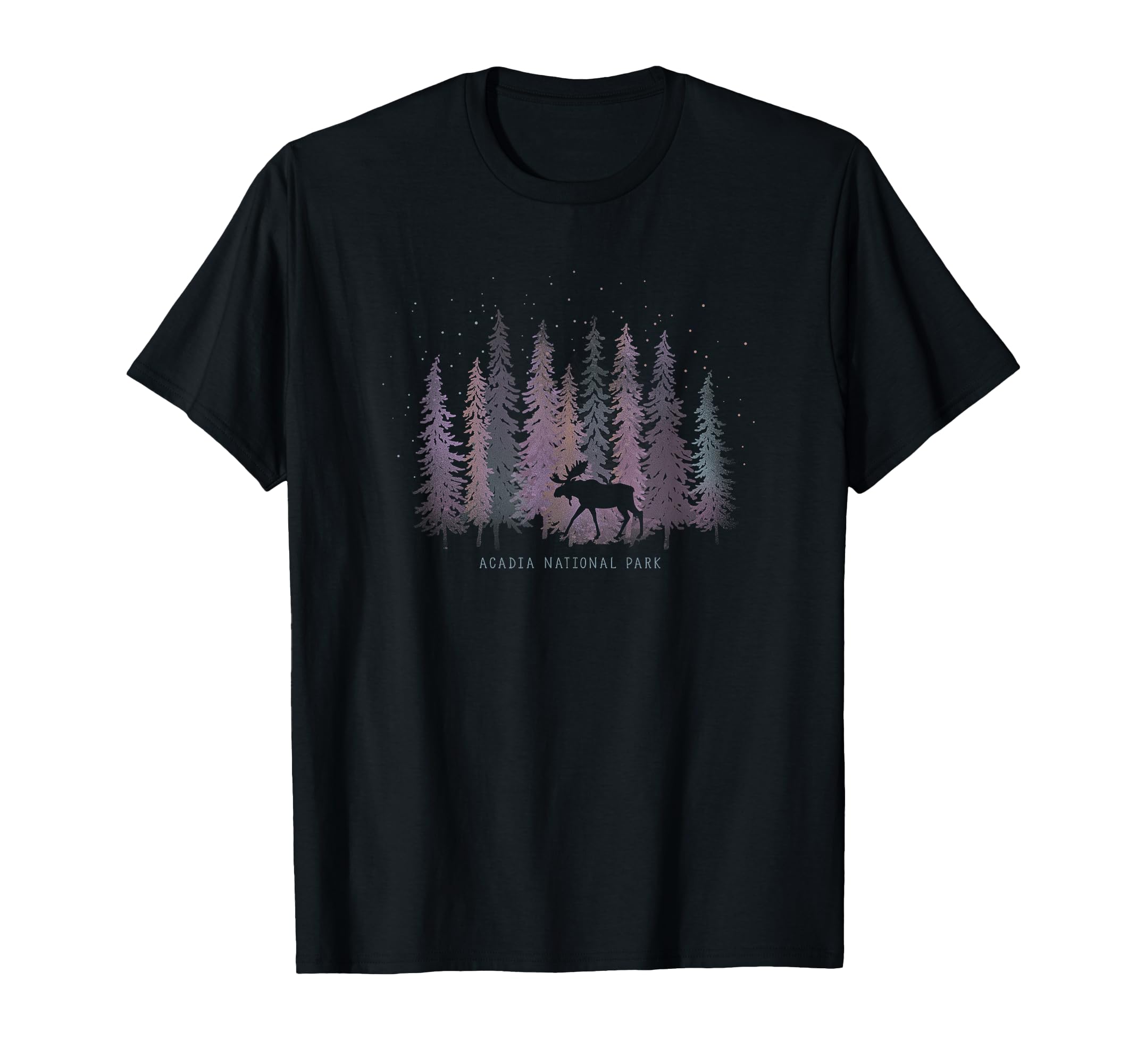 Acadia National Park Colorful Pines Vintage T-Shirt