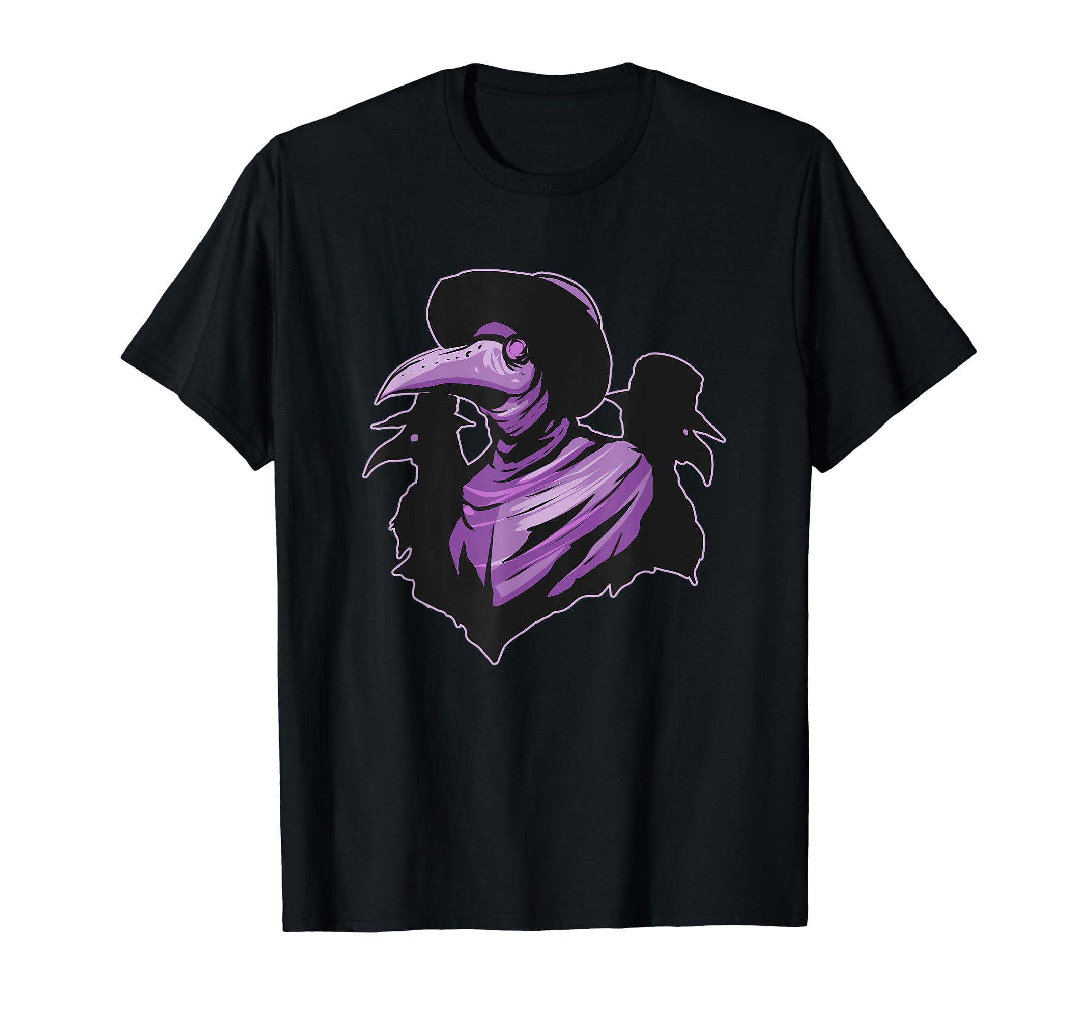 Vintage Plague Doctor Face Mask T-Shirt, Black