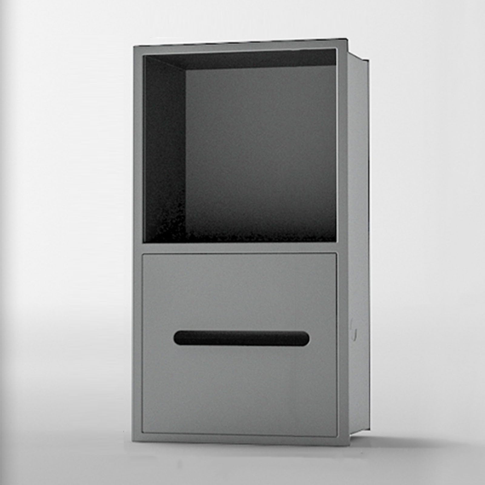 Moderno scaffale da bagno in acciaio inox, design impermeabile, con porta carta igienica e contenitore, senza piastrelle, ideale per cucina e hotel