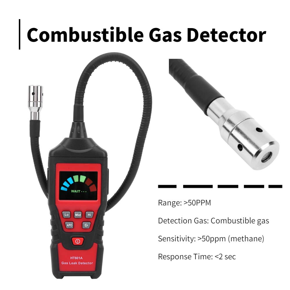 Detector de fugas de gas inflamable, Analizador portátil de probador de metano de propano inflamable, Detector de gas natural, Herramientas de emergencia para el hogar